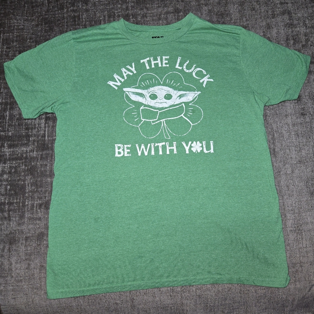 Star Wars May The Luck Be With You baby Yoda T shirt. Size XL